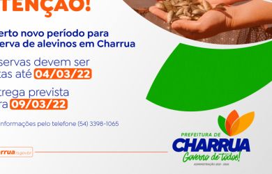 Aberto novo período para reserva de alevinos em Charrua 