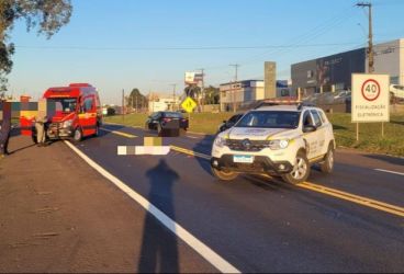 Carreta com placas de Erebango se envolve em atropelamento com vítima fatal em Erechim