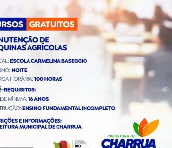 Curso de manutenção de máquinas agrícolas será realizado em Charrua