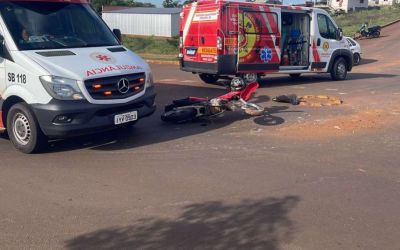 Acidente entre camionete e motocicleta é registrado em Tapejara
