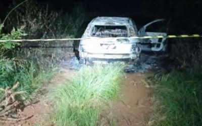 Veículo e corpo carbonizados são encontrados próximo a barragem da CORSAN em Lagoa Vermelha