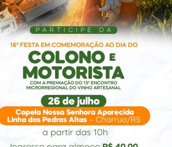 Informação da Prefeitura de Charrua RS.